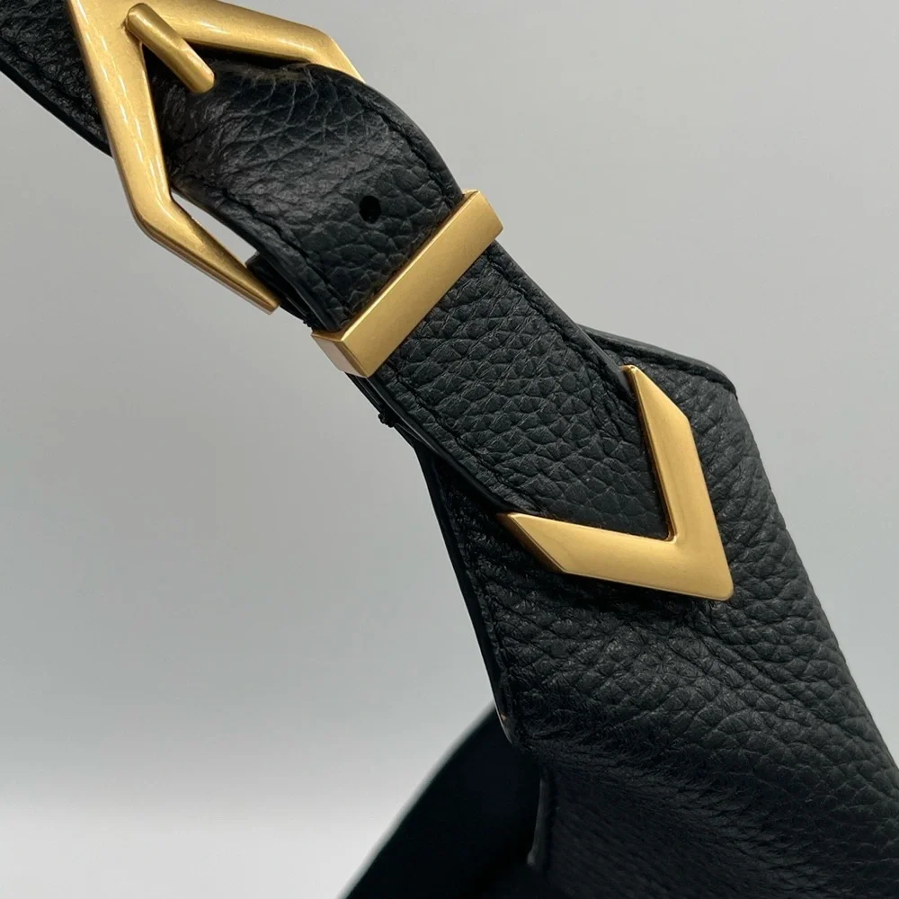 Vince Camuto Black Hobo Bag with Gold Accent